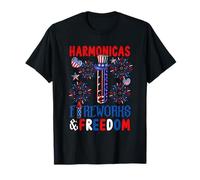 Harmonicas Fireworks Proud Freedom, strumento per il 4 luglio Maglietta