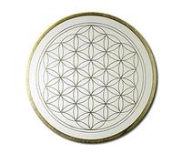 HARMONIE IM GANZEN Quadro da parete Fiore della vita in oro chiarezza - Dipinto a mano - Dimensione 50 cm rotondo - Fiore della vita in oro | Made in Germany