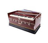 Harmonium BINA n. 11, Indian Harmonium, edizione 2024, 3 1/4 ottave, 7 stop, 3 note extra, Checked & Retuned by Aakrati Musicals, Mahagony Color, Kirtan, Tastiera indiana,