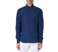 Harmont&Blaine Camicia Uomo in Lino Manica Lunga CRN014010883B 8055168830329 - Blu Blu Scuro 828