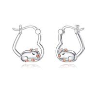 HARMONY BOLA Orecchini a forma di lupo/panda rosso/tigre, in argento Sterling 925, ipoallergenici, anatra, gatto, volpe, animali, gioielli, regali di compleanno per donne e ragazze, Argento sterling