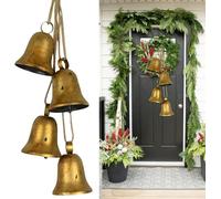 Harmony - Campane di Natale in stile rustico, shabby chic, dorate, 4 pezzi