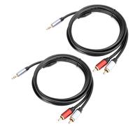 Harmony Link, cavo adattatore da 2,5 mm a 2RCA a doppia schermatura con ampia compatibilità da 5,9 piedi, qualità audio Hi-Fi per un'integrazione