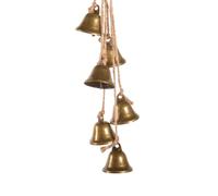 Harmony - Set di 4 campane natalizie rustiche in stile shabby chic, dorate, per porta, giardino, casa, albero di Natale