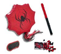 HARMOSPHERE Kit Grande Piñata Ragno | Tema Supereroe Rosso e Nero | Festa di Compleanno Ragazzo | Piñata SPIDER Messicano da Rompere | Capacità XXL per Caramelle Sorprese | Escape Game Halloween