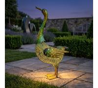 Harms Lampada Solare LED Da Esterno Decoluce Anatra Metallo Verde Giallo
