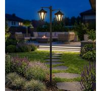 Harms Lampada Solare LED Da Giardino Wegeleuchte Nera H 136 cm IP44 2 Luci