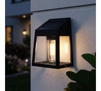 Harms Lampada Solare LED da Parete IP43 Nero Sensore Crepuscolare 13,6 cm [EEK: Non valutato]