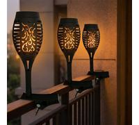 Harms Solarfackel Lampada Con Lampade LED Feuereffekt Esterno Nera 3 Pezzi