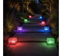 Lampada Solare Giardino Luce per Esterni da Balcone Cambio Colore Cubetti RGB