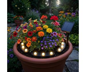 Harms Solarleuchte Blumentopflampe LED IP44 Esterno 8 Stufen Nero [EEK: Non valutato]