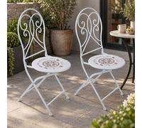 Harms Stuhl Klappstuhl Retro Gartenstuhl Kompass Design Bianco Set 2 Pezzi