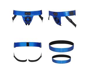 Harnais Curious bleu métallique - Strap On Me