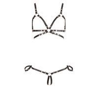 Harness Bikini Aperto Cottelli Bondage Completino Wetlook Manette Intimo Nero