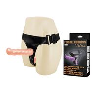 HARNESS Doppio dildo intimo donna pegging strap-on INDOSSABILE anale vaginale