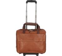 Harold's Trolley business a 2 ruote in pelle 40 cm Scomparto per laptop marrone