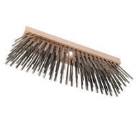 Haromac 2709300 - Scopa in filo d'acciaio a 6 file, 300 mm con base in legno e foro per manico, 23-24 mm senza manico
