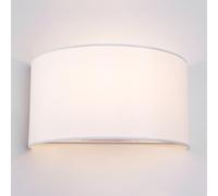 HARPER LIVING 1 x Lampada da parete E27 ES con interruttore, paralume in tessuto semicircolare bianco, adatta per l'aggiornamento dei LED, ideale per camera da letto, soggiorno, corridoio, hotel, B e B