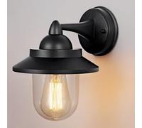 HARPER LIVING applique da esterno, lampada da parete per esterni E27 alimentata a rete con paralume trasparente, IP54 resistente alle intemperie, in alluminio pressofuso, lanterna da esterno retrò