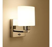 HARPER LIVING applique da parete interno, E14 Lampada da parete con interruttore, Illuminazioni per pareti con paralume in vetro, lampada da parete per comodino, corridoio, soggiorno