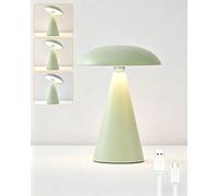 HARPER LIVING Lampada da tavolo ricaricabile, Luce da comodino a fungo con tocco magnetico dimmerabile, Lampada da scrivania LED portatile a batteria per camera da letto, soggiorno, casa, ufficio
