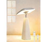 HARPER LIVING Lampada da tavolo ricaricabile, luce da comodino a fungo con tocco magnetico e regolazione dell'intensità, lampada da scrivania portatile a LED con batteria per camera da letto
