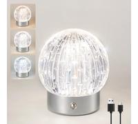 HARPER LIVING Lampada da tavolo ricaricabile, piccola lampada da tavolo a batteria, 3 colori e lampade touch LED dimmerabili, luce da tavolo wireless per comodino, soggiorno, camera dei bambini,