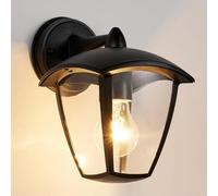 HARPER LIVING Lampade da parete per esterni, E27, con attacco di rete, IP54, in alluminio, resistente alle intemperie, colore: nero, con paralume trasparente, luci di sicurezza per portico, porta