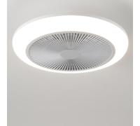 HARPER LIVING Ventilatore da soffitto con luce e telecomando, lampada LED 50W 4000LM regolabile, ventilatore silenzioso con copertura per camera da letto, soggiorno, cucina - 3 colori, 6 velocità
