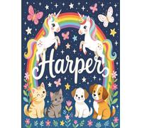 Harper Personalized Coloring Book: This fun and engaging kids coloring book features a bright, glossy cover with a cool original girl-themed design ... and screen-free fun at home or on the go.