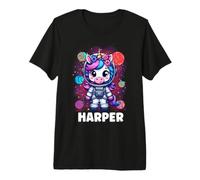 Harper Unicorn Astronauta Spaziale Maglietta Premium