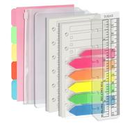 Harphia A7 Set di fogli per raccoglitore a 6 fori, 90 fogli di carta con adesivi e separatori, inserti per pianificatore con tasche per raccoglitore per A7 taccuino ricaricabile - Lista delle cose da