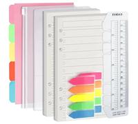 Harphia Set di quaderni formato A6, 6 fori, 90 fogli di carta con adesivi e separatori, inserti per agenda con tasche per quaderni ricaricabili in formato A6, lista delle cose da fare