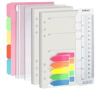 Harphia Set di quaderni formato A6, 6 fori, 90 fogli di carta con adesivi e separatori, inserti per agenda con tasche per quaderni ricaricabili in formato A6, settimana