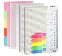 Harphia Set di quaderni formato A6, 6 fori, 90 fogli di carta con adesivi e separatori, inserti per agenda con tasche per quaderni ricaricabili in formato A6, punti