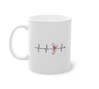 Harpist Heartbeat Arpa Harp Player Tazza da caffè | Arpa Musica da concerto Arpa Giocatore Arpa Tazza Bianco (05702B)