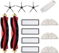 Harpra kit accessori, applicabile ai pezzi di ricambio di Xia-omi Robo-lock S5 Max S6 Pure S6 MaxV E4 E5 spazzola laterale HE-PA filtro mop aspirapolvere (13 confezioni) (nero)