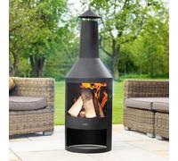 Harrier Camino Per Esterno - Stufa A Legna Piccolo/Medio/Grande | RIscaldamento Per Giardino | Stufe Moderne | Riscaldamento Per Terrazzo (Camino Grande + Portalegna)