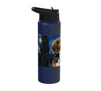 Harrier Dog Van Gogh Notte stellata Stainless Steel Insulated Water Bottle