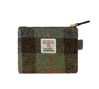 Harris Tweed Mini portamonete fatto a mano rossetto borsa vintage britannica portatile porta carte di credito portafoglio con cerniera YKK per donne uomini, Rio delle Amazzoni, Plaid artistico