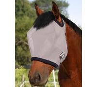 Harrison Howard All Round Mesh Horse Fly Maschera UV Protettiva con bordo imbottito in pile originale grigio L