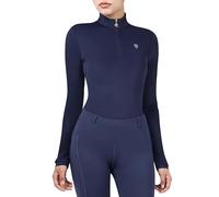 Harrison Howard Camicia da Donna per Equitazione, Maglia da Equitazione con Zip a Quarto, Traspirante, Camicia da Scuola per Equitazione ad Asciugatura Rapida, Navy, XL