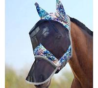 Harrison Howard CareMaster - Maschera anti-mosche, naso lungo con orecchie, protezione UV per cavallo, mix pastello (M)