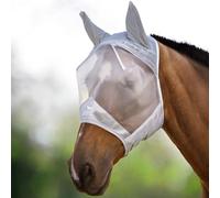 Harrison Howard CareMaster Maschera Anti-Mosche per Cavallo UV Protezione con para Orecchie Argento (L; Full Size)