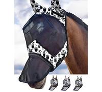 Harrison Howard CareMaster - Maschera anti-mosche per naso lungo con orecchie, protezione UV per cavalli e coni (M)