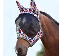 Harrison Howard CareMaster Maschera da mosca del cavallo Standard con le orecchie Protezione UV per cavallo-Rombo tribale (M)