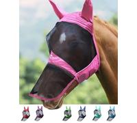 Harrison Howard CareMaster Pro Luminous Maschera da mosca del cavallo Naso lungo con le orecchie Protezione UV per cavallo-Rosa chiaro (M)
