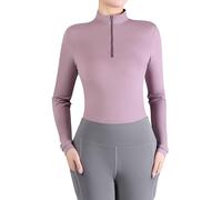 Harrison Howard Ice Feel Quick Dry Performance Rider - Camicia a Maniche Lunghe da Donna, Prugna, XL