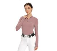 Harrison Howard Maglietta a Maniche Lunghe da Donna, assorbe Il Sudore, ad Asciugatura Rapida, Cerniera a 1/4, Strato Base