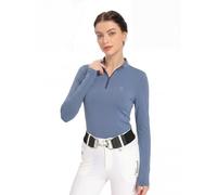 Harrison Howard Maglietta a Maniche Lunghe da Donna, assorbe Il Sudore, ad Asciugatura Rapida, Cerniera a 1/4, Strato Base